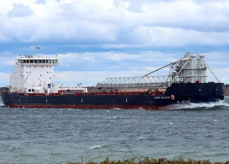 Algoma Innovator, a Croatian-built example of an Equinox self-unloading Laker. (credit: Algoma).