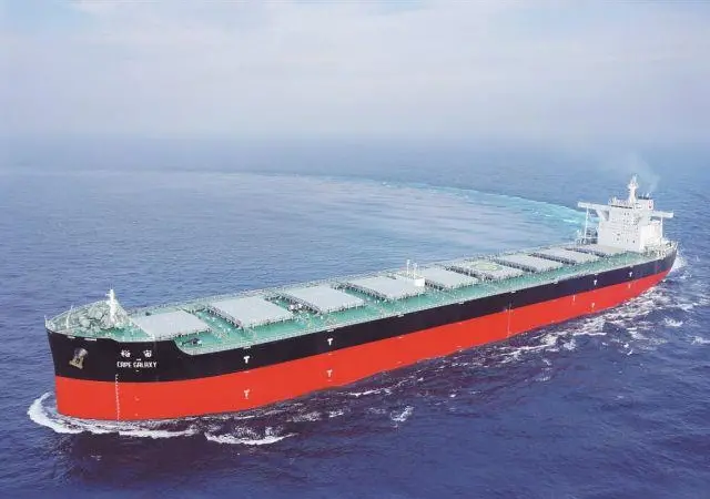 The 190-metre long dual-fuel newbuildings will have similar dimensions to U-Ming's existing Capesizes, such as Cape Galaxy (pictured). (Copyright: U-Ming Marine Transportation)