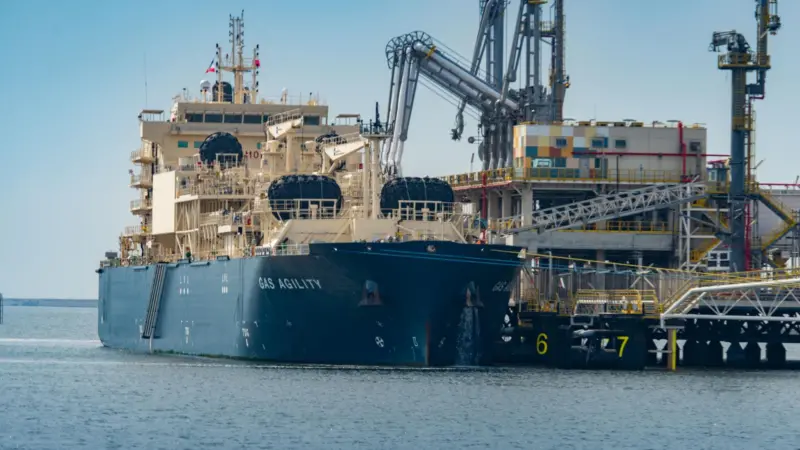 The LNG bunker vessel Gas Agility seen during recent operations at the Dunkerque LNG Terminal. (credit: Dunkerque LNG – HappyDay)