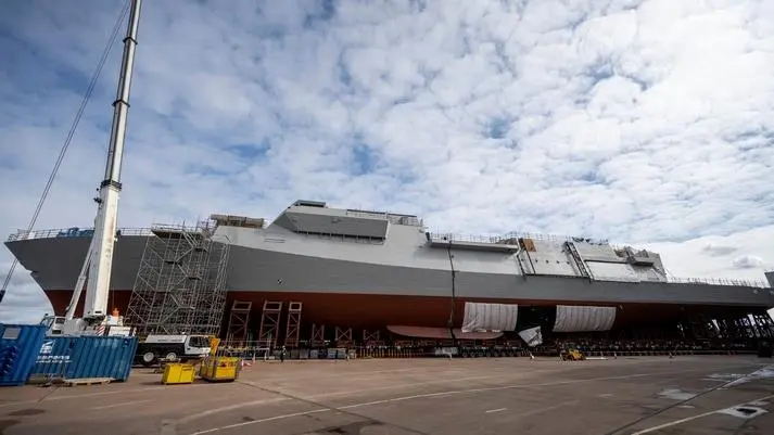 Construction of the first Type 26 frigate at Govan, HMS Glasgow. (credit: BAE Systems).