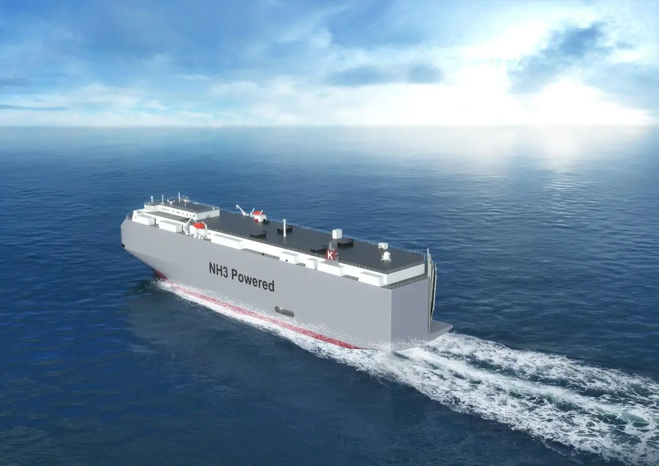 A rendering of an ammonia-fuelled car carrier