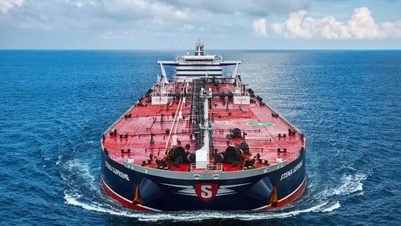 The study found that carbon capture and storage is technically feasible on a large tanker, such as Stena Supreme (pictured).