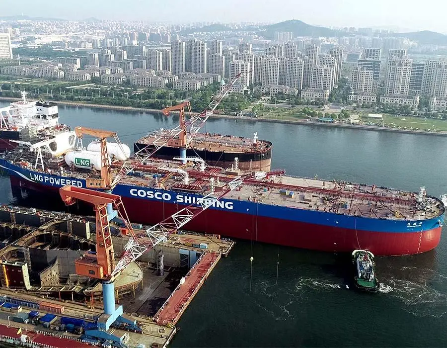 CSSC’s first dual-fuel VLCC for COSCO Shipping entered sea trials in September.