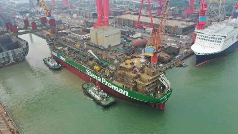 The first of a series of three 49,900dwt methanol-ready MR tankers for Stena Bulk was launched in November 2021 at Guangzhou Shipyard International.