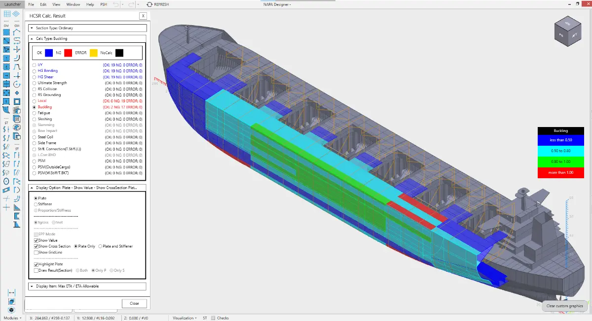 An example of seamless integration between NAPA and Direct Strength Assessment (DSA) software