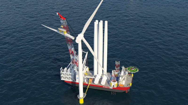 The first Jones Act compliant WTIV, Charybdis, is under construction at Keppel AmFELS.