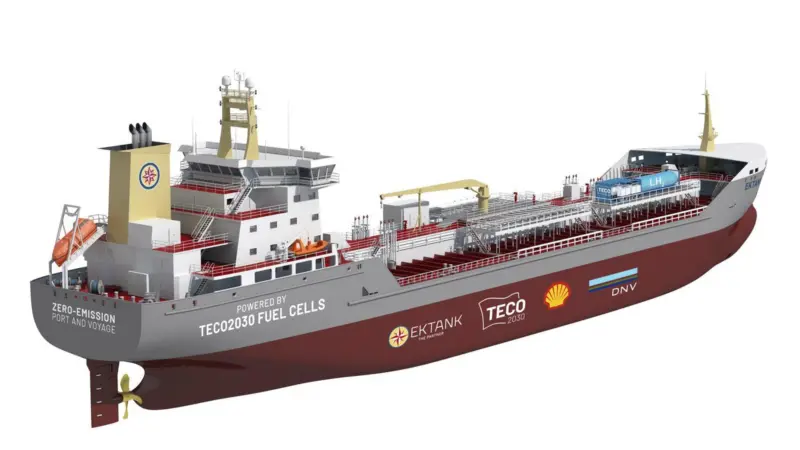 TECO 2030 has launched a hydrogen powered tanker concept, Hy-Ekotank, with partners Ektank AB, Shell Shipping and Maritime, and DNV.