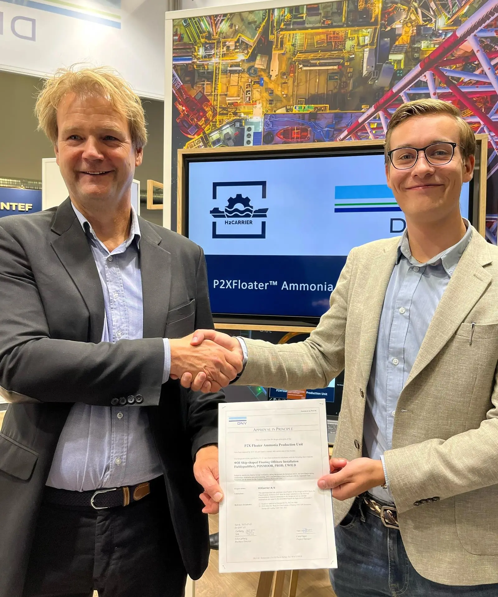 DNV has awarded Approval in Principle (AiP) for a floating green ammonia production unit based on the P2XFloater concept