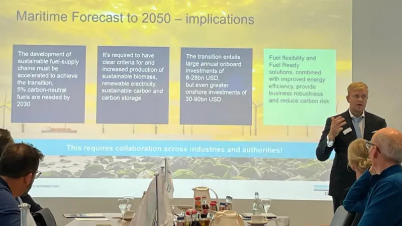 Eirik Ovrum, DNV Maritime Principal Consultant and Maritime Forecast to 2050 lead author outlining some of the report's implications on 5 September