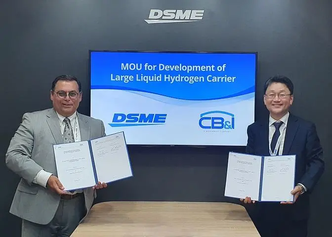 DSME and CB&I representatives at the MOU signing ceremony on Thursday 13 October 2022.