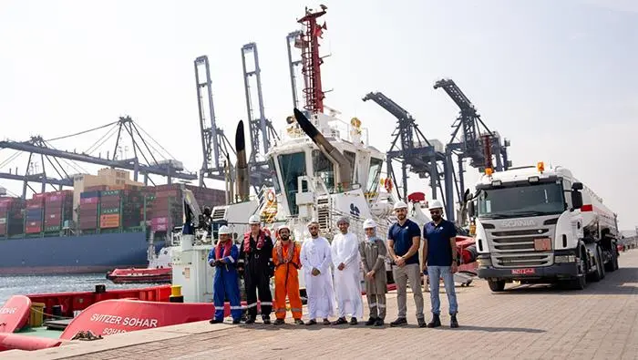 Sohar Port receives the first shipment of biofuel to begin the experimental phase of using this fuel in tug and barge operations