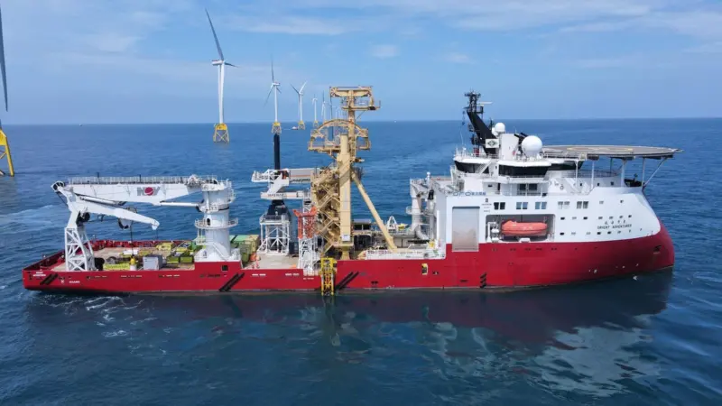 AI image of the Orient Adventurer cable-laying vessel