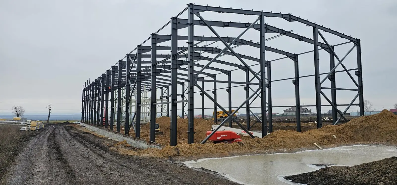 New production facility for GLO Marine being built in Romania. Image shows building's steel structure