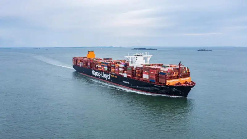 Hapag-Lloyd vessel on the water